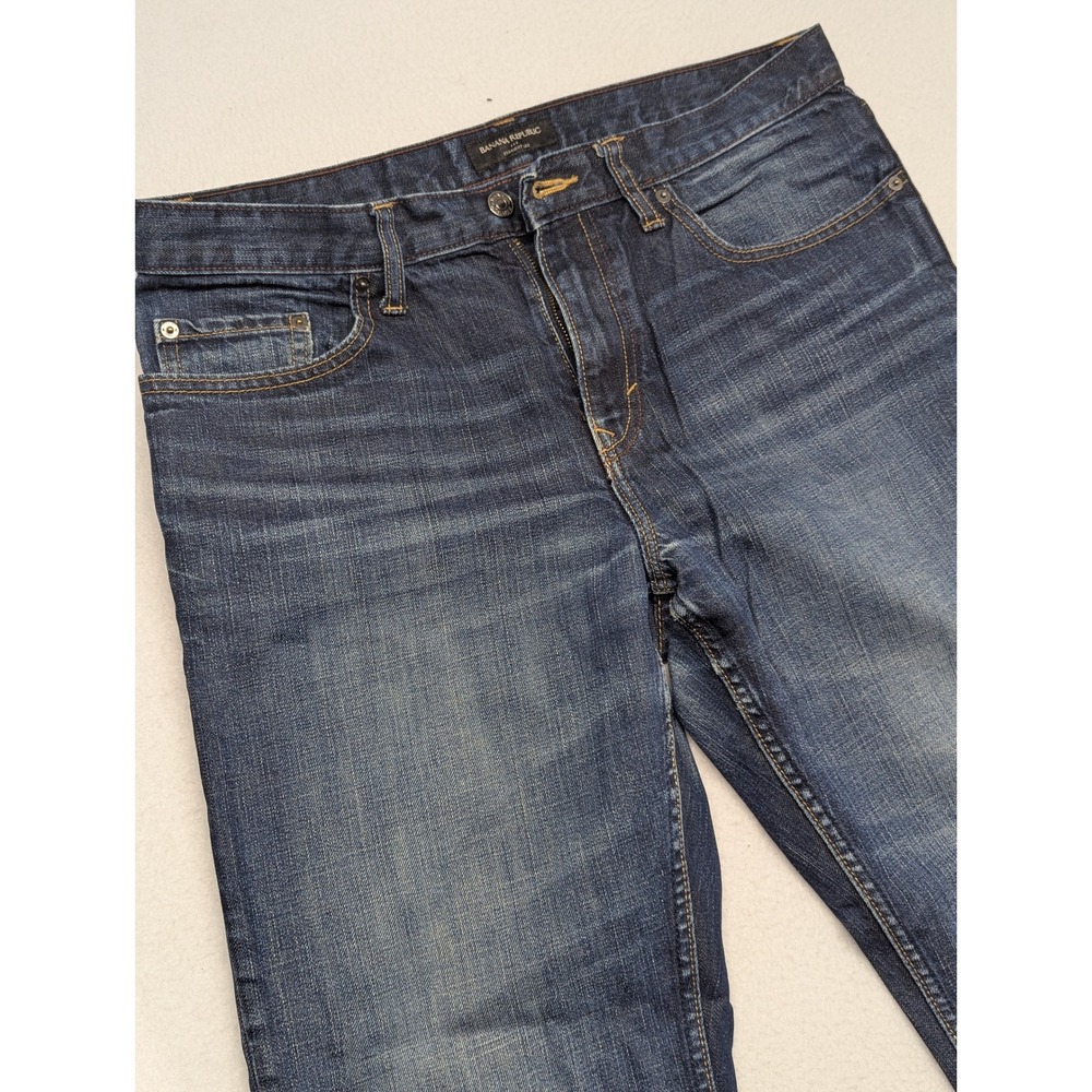 Banana Republic Mens Straight Leg Jeans Dark Wash Blue Denim 33x34